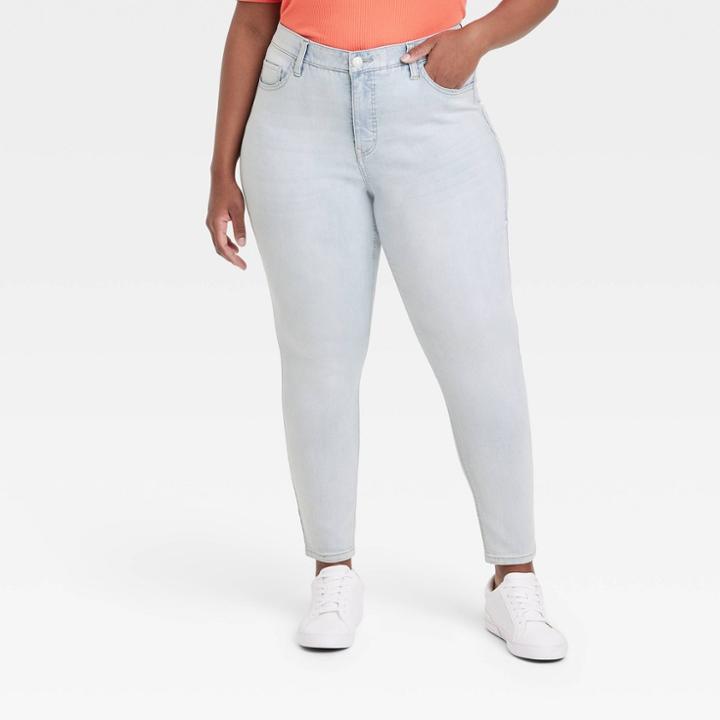 Women's High-rise Skinny Jeans - Ava & Viv Light Wash
