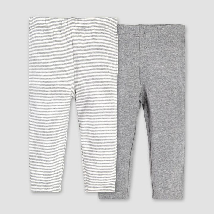 Burt's Bees Baby Organic Cotton 2pk Pant Set - Heather Grey