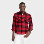Men's Heavyweight Flannel Button-down Shirt - Goodfellow & Co Red