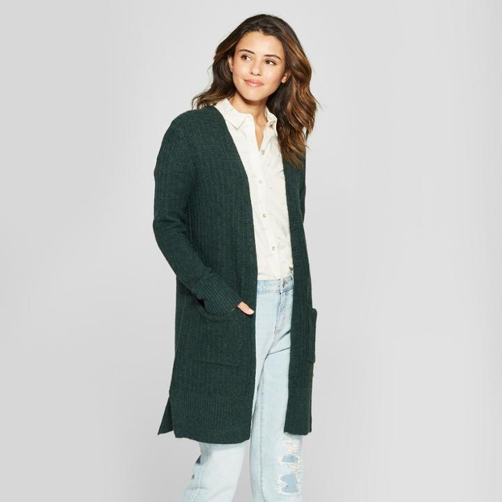 Women's Duster Open Cardigan - Universal Thread Jade (green)