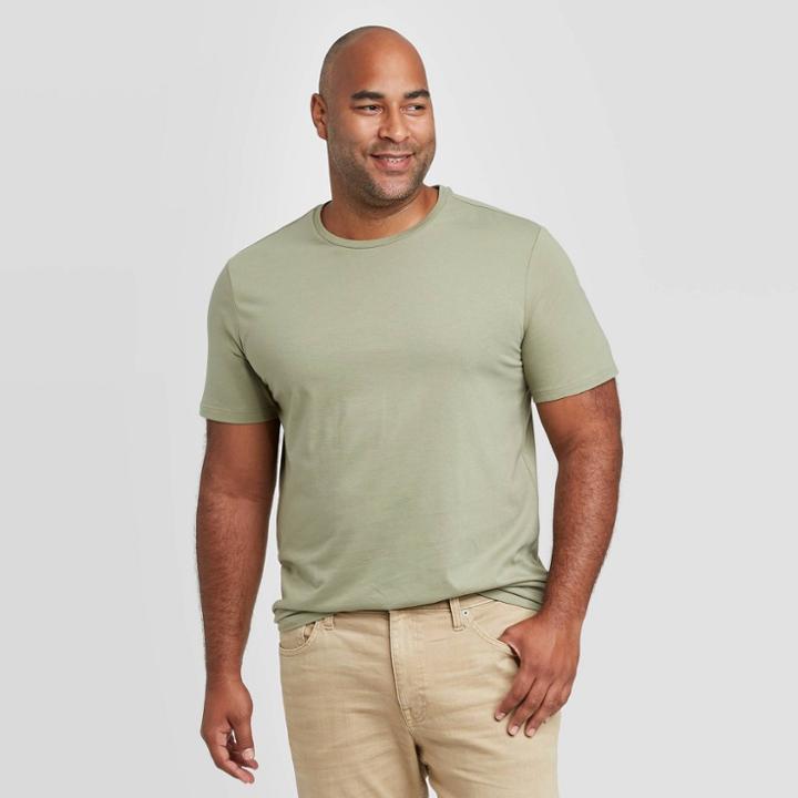 Men's Big & Tall Standard Fit Crew Neck T-shirt - Goodfellow & Co Light Green