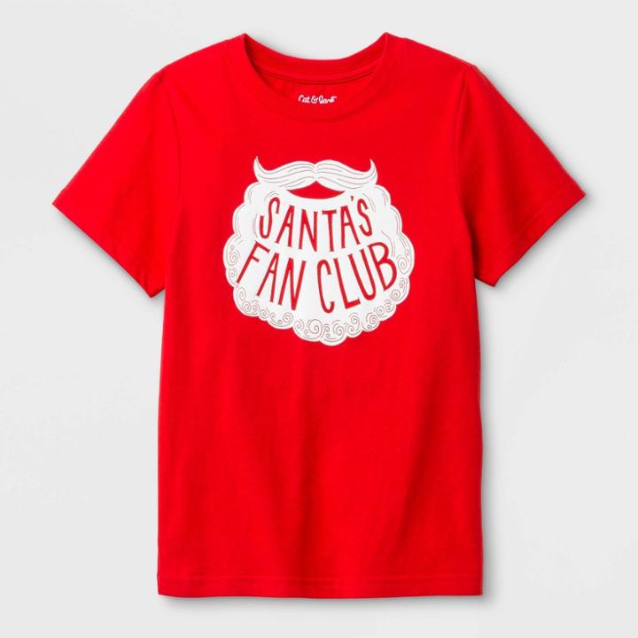 Kids' Santa's Fan Club Graphic T-shirt - Cat & Jack Red Xxl, Kids Unisex