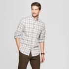 Men's Plaid Standard Fit Pocket Flannel Long Sleeve Collared Button-down Shirt - Goodfellow & Co Agate Gray