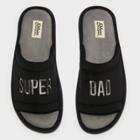 Men's Dluxe By Dearfoams Super Dad Slide Slippers - Black
