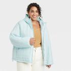 Women's Plus Size Travel Puffer Jacket - A New Day Blue