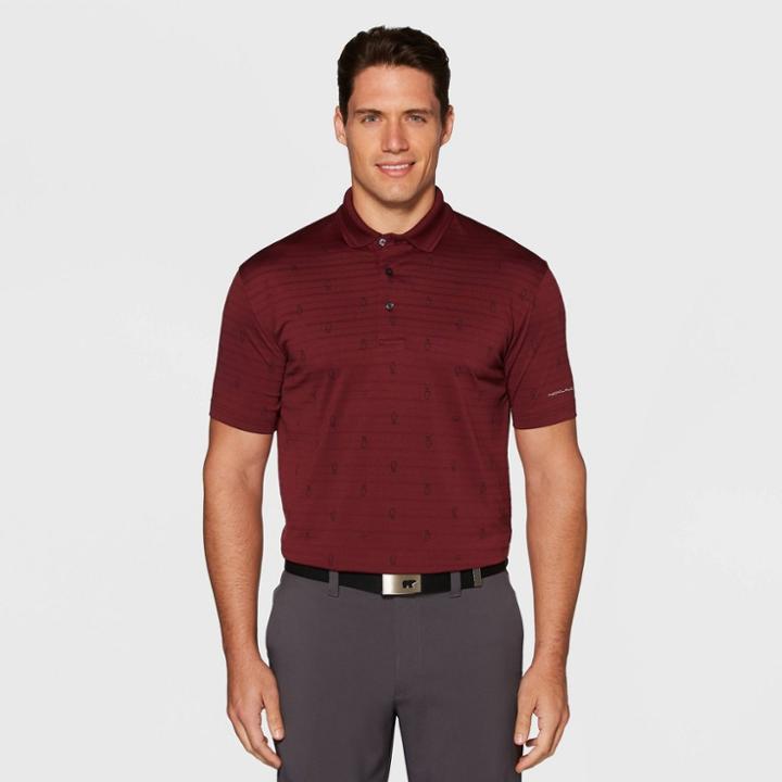 Men's Jack Nicklaus Printed Golf Polo Shirt - Burgundy (red)