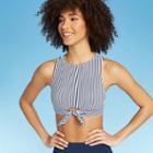 Women's Tie Front Bikini Top - Sea Angel Navy Stripe Xs, Women's, Blue White