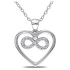 Target .015 Ct. T.w. Round Pave Set Diamond Infinity Heart Pendant Necklace In Sterling Silver -
