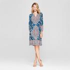 Women's Printed Tie Waist Dress - Lux Ii - Teal Rust