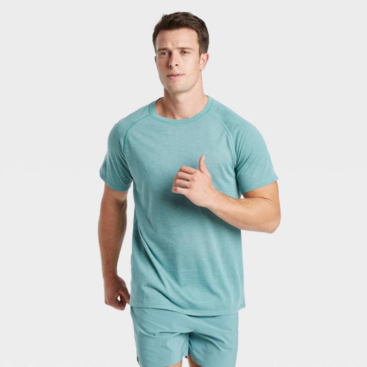 Men's Short Sleeve Run T-shirt - All In Motion Teal S, Men's, Size:
