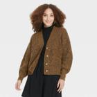 Women's Button-front Cardigan - A New Day Brown
