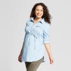 Maternity Long Sleeve Woven Popover Tunic - Isabel Maternity By Ingrid & Isabel Light Wash