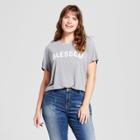 Modern Lux Women's Plus Size Blessed Graphic T-shirt Gray 1x -