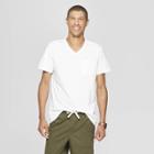 Men's Standard Fit Short Sleeve Elevated Ultra-soft V-neck T-shirt - Goodfellow & Co White