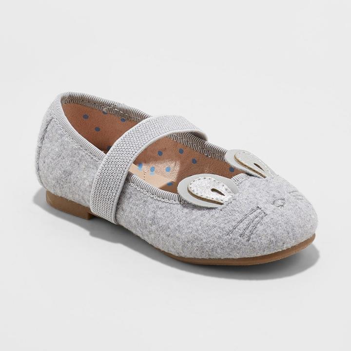 Toddler Girls' Anissa Bunny Ballet Flats - Cat & Jack Gray