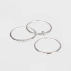 Sterling Silver With Cubic Zirconia Stacking Ring Set 3pc - A New Day Silver 7, Women's, Silver Pink Clear