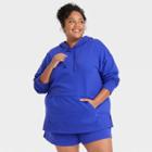 Women's Plus Size Fleece Lounge Hooded Sweatshirt - Ava & Viv Blue