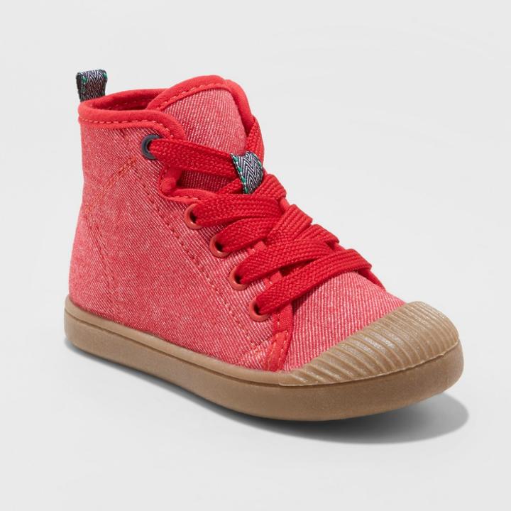 Toddler Boys' Bert Canvas Hightop Sneakers - Cat & Jack Red