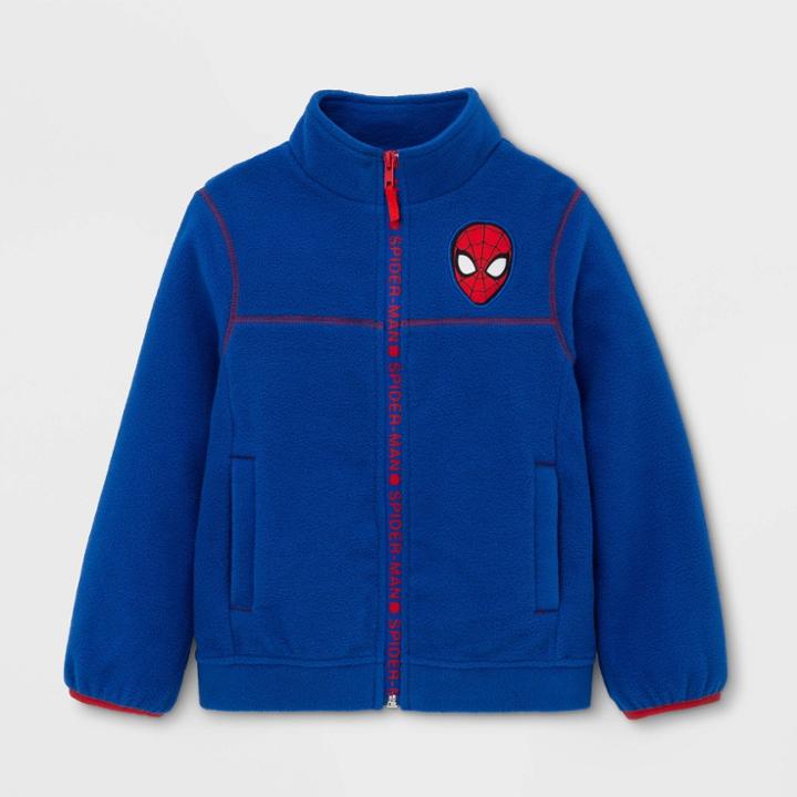 Marvel Boys' Spider-man Fleece Jacket - Royal Blue