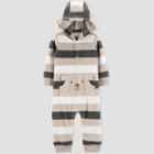 Baby Boys' Fleece Hooded Romper - Just One You Made By Carter's Gray/black Newborn, Boy's, Beige