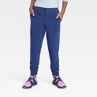 Girls' Lined Woven Joggers - All In Motion Dark Blue
