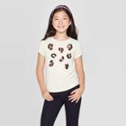 Girls' Short Sleeve Flip Sequin Animal Print T-shirt - Cat & Jack Cream