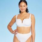 Juniors' Lurex Textured V-wire Bralette Bikini Top - Xhilaration White D/dd Cup