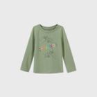 Toddler Girls' Long Sleeve 'friend' T-shirt - Cat & Jack Army Green 12m, Green/green