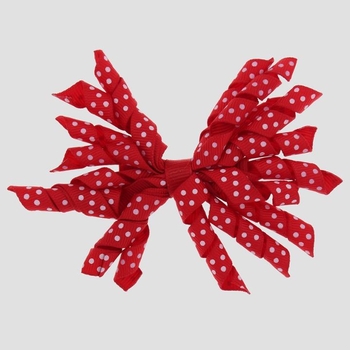 Girls' Curly Ribbon Grosgrain Bow Headband - Cat & Jack Red