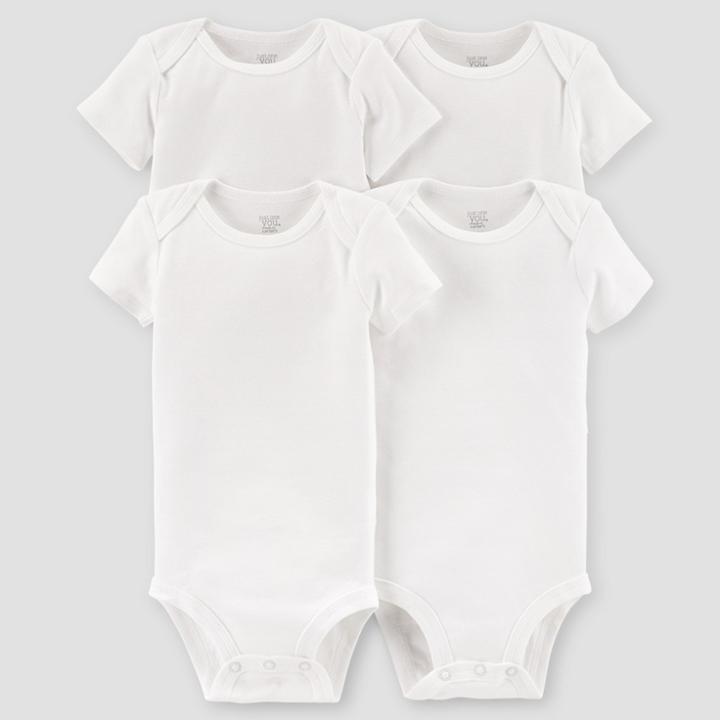 Baby 4pk Short Sleeve Bodysuit - Just One You Made By Carter's White