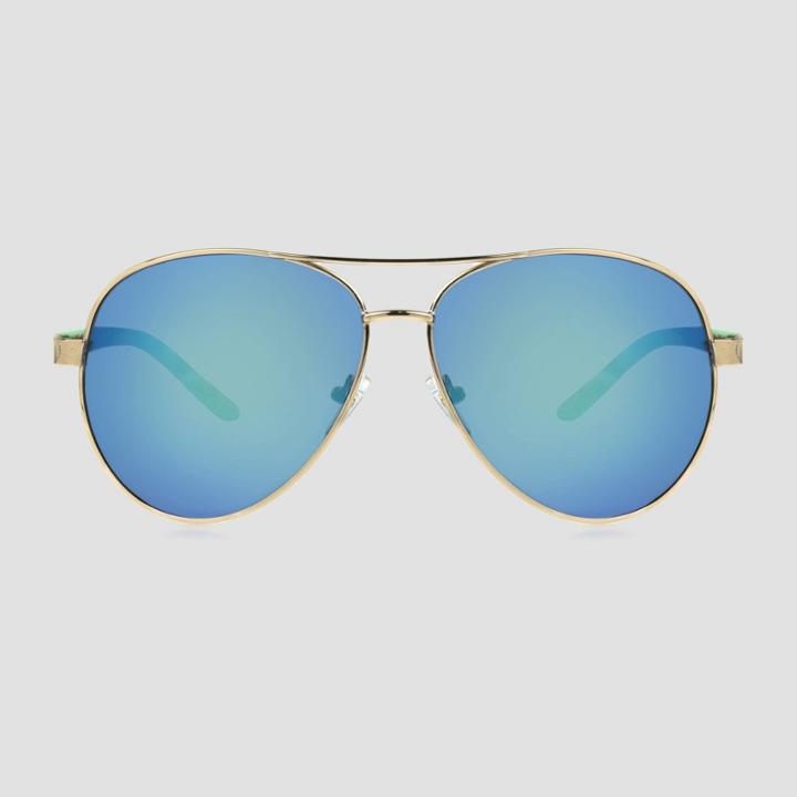 No Brand Women's Polarized Aviator Plastic Metal Combo Sunglasses - Blue, Women's, Size: Small, Blue/grey