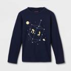 Plusboys' Hanukkah Dreidel Graphic Long Sleeve T-shirt - Cat & Jack Navy