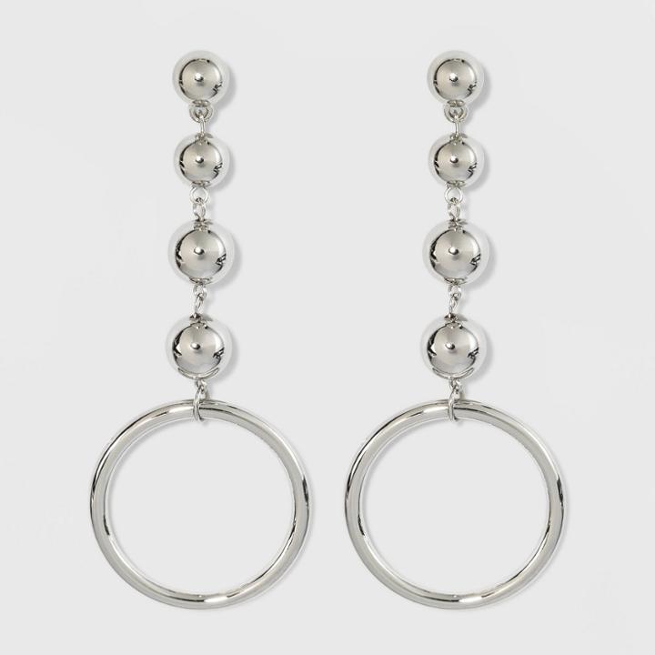 Cc Beads Post Top Ball Drop Earrings - Wild Fable Silver, Bright Gold