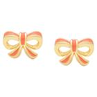 Target Ellen 18k Gold Overlay Enamel Children's Bow Stud Earrings - Coral, Girl's, Red