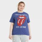 Women's The Rolling Stones Plus Size Logo Short Sleeve Graphic T-shirt - Blue