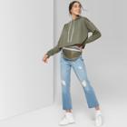 Women's Long Sleeve Cropped Hoodie - Wild Fable Olive
