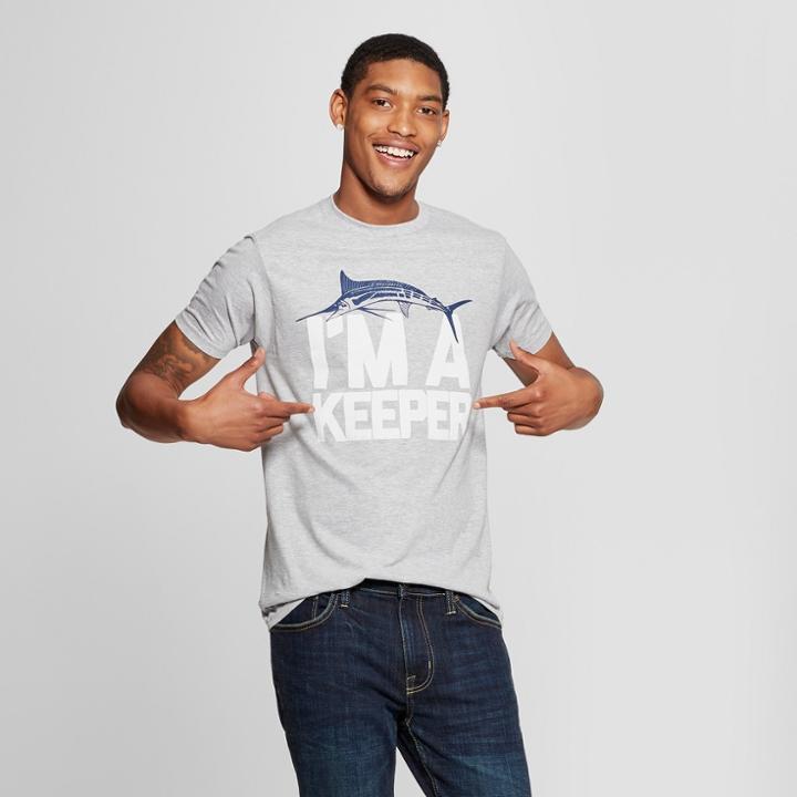 Men's Short Sleeve I'm A Keeper Graphic T-shirt - Awake Heather Gray