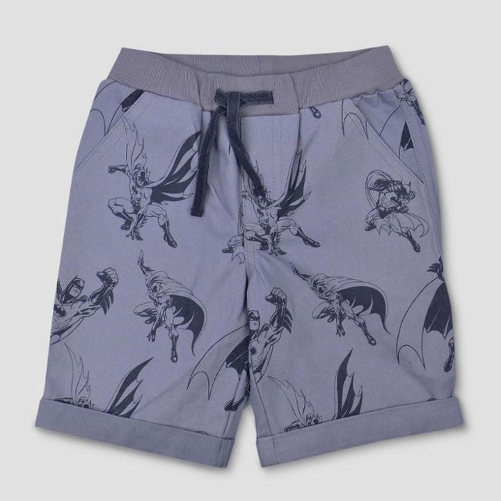 Toddler Boys' Dc Comics Batman Pull-on Shorts - Grey 12