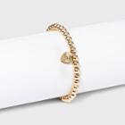 Sugarfix By Baublebar Light Amethyst June Heart Charm Beaded Bracelet - Gold