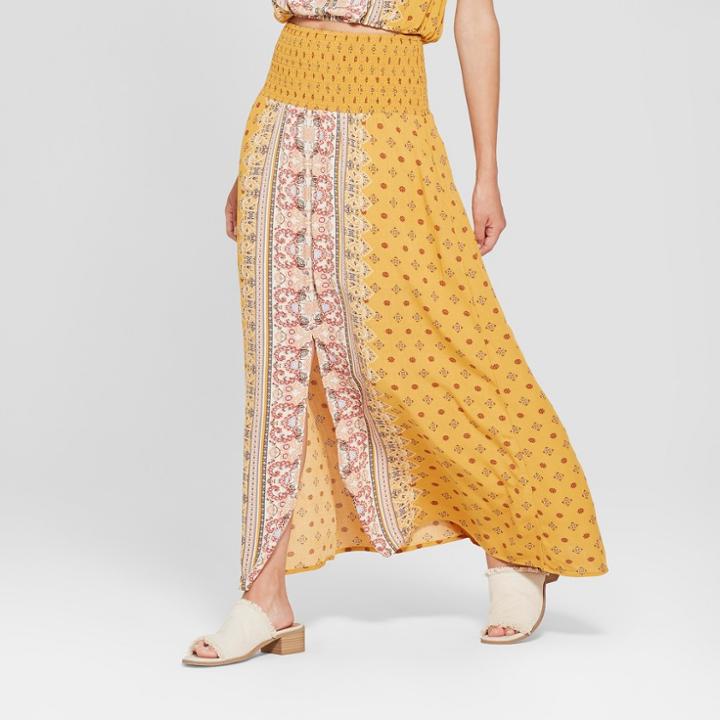 Women's Striped Maxi Skirt With Slit - Xhilaration Deep