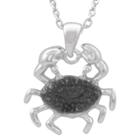 Journee Collection 1/10 Ct. T.w. Round-cut Diamond Pave-set Crab Necklace In Sterling Silver - Black, Girl's