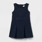 Toddler Girls' Sleeveless Uniform Woven Jumper - Cat & Jack Navy