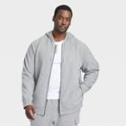 Men's Big Cotton Fleece Full Zip Sweatshirt - All In Motion Dark Gray
