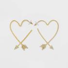 Sugarfix By Baublebar Arrow Heart Hoop Earrings - Gold