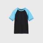 Mad Engine Boys' Fortnite Raglan Sleeve Rash Guard Swim Shirt - Blue/black