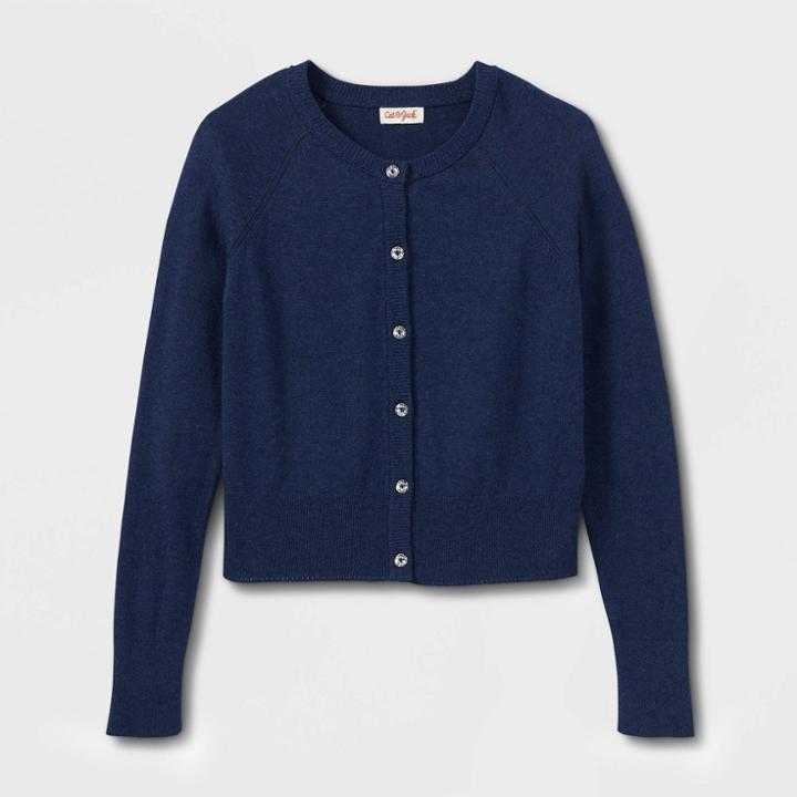 Girls' Cardigan Sweater - Cat & Jack Navy
