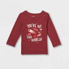 Toddler Boys' Adaptive 'out Of This World' Long Sleeve T-shirt - Cat & Jack Burgundy