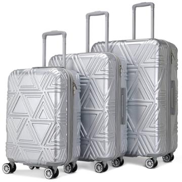 Badgley Mischka Contour Expandable Hardside Checked 3pc Luggage