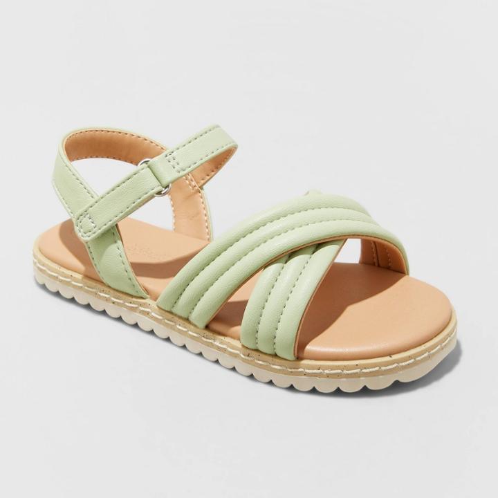 Toddler Girls' Chloe Ankle Strap Sandals - Cat & Jack Green