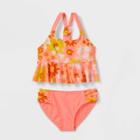 Girls' Retro Floral Print 2pc Midkini Set - Cat & Jack